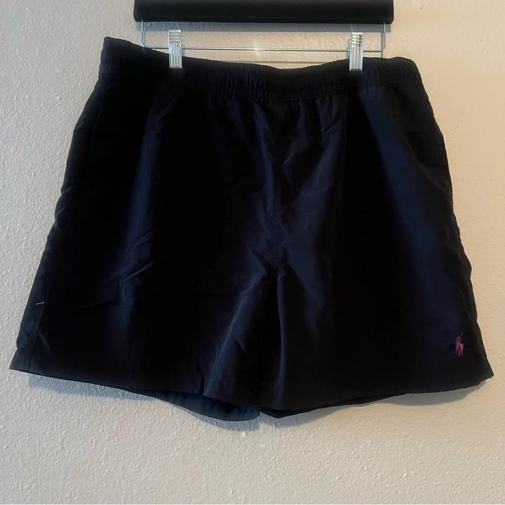 Ralph Lauren Polo Swim Trunks Bathing Suit Size L Black Purple 3 pockets